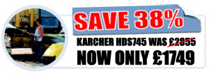 240v diesel hot water pressure washer
Single phase 30-100bar, 350-700L per hour
Special Price! List Price �2855+VAT Save �1106
Hurry Offer Ends Soon!